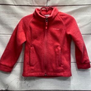 Gently used girls pink fleece zip up jacket from Columbia size 5T